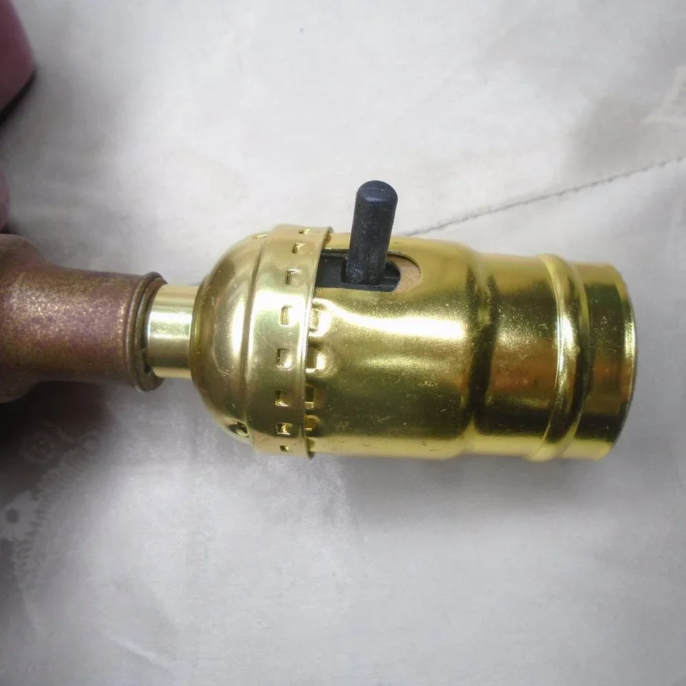 Small Vintage Lamp Glazed Ceramic Light 40s 1940s Retro Lighting - Picture 5 of 15